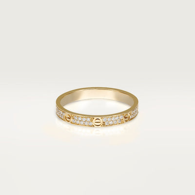 Aimee Thin Diamond Paved Love Ring 3mm