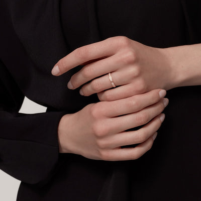 Aimee Thin Diamond Paved Love Ring 3mm