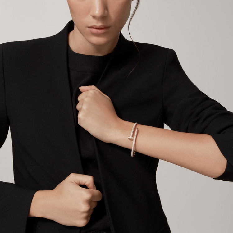 Aimee Nail Bracelet Diamond Paved